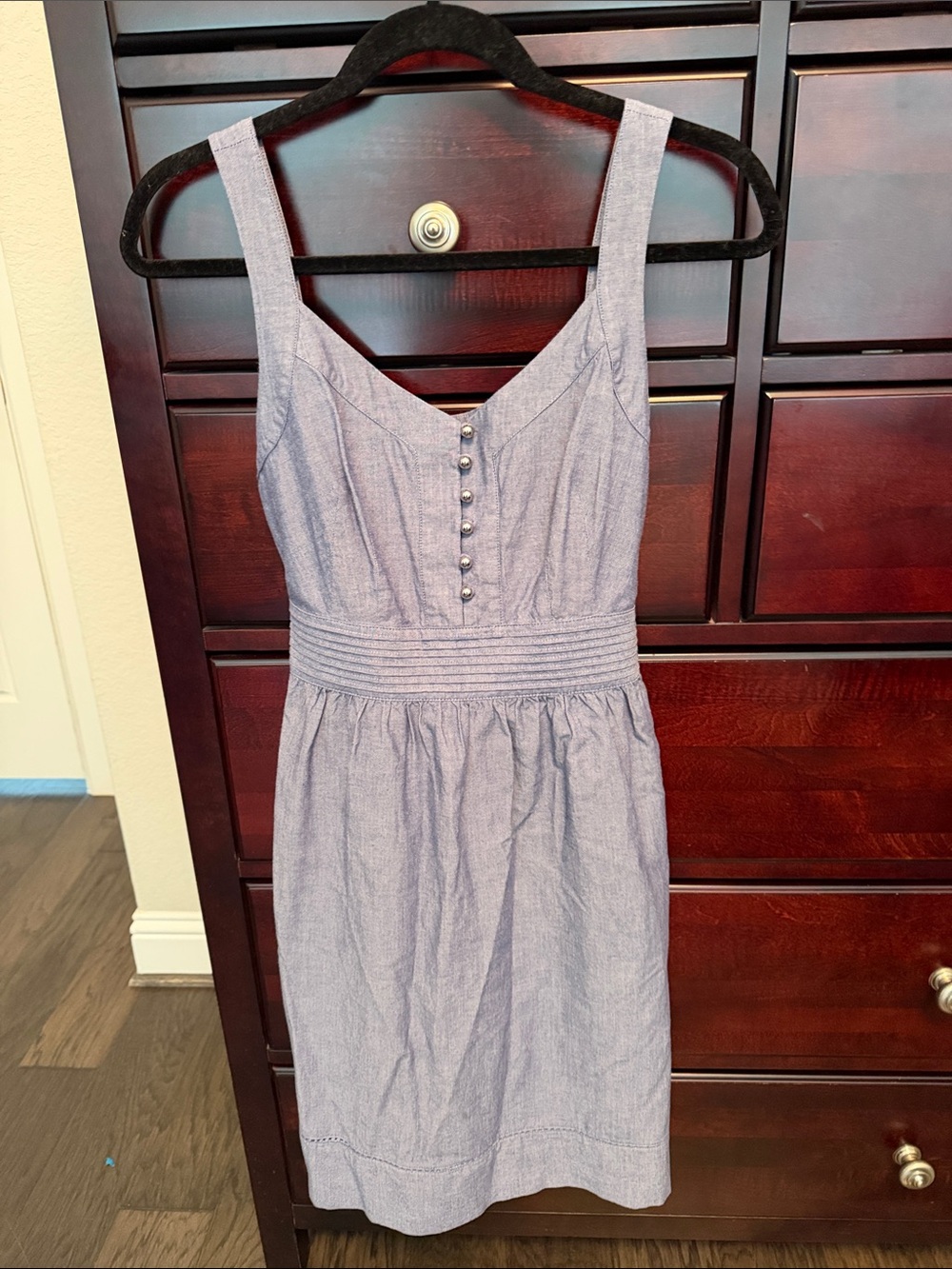 Daniel Cremieux Light Blue Sleeveless Midi Dress with Button Front